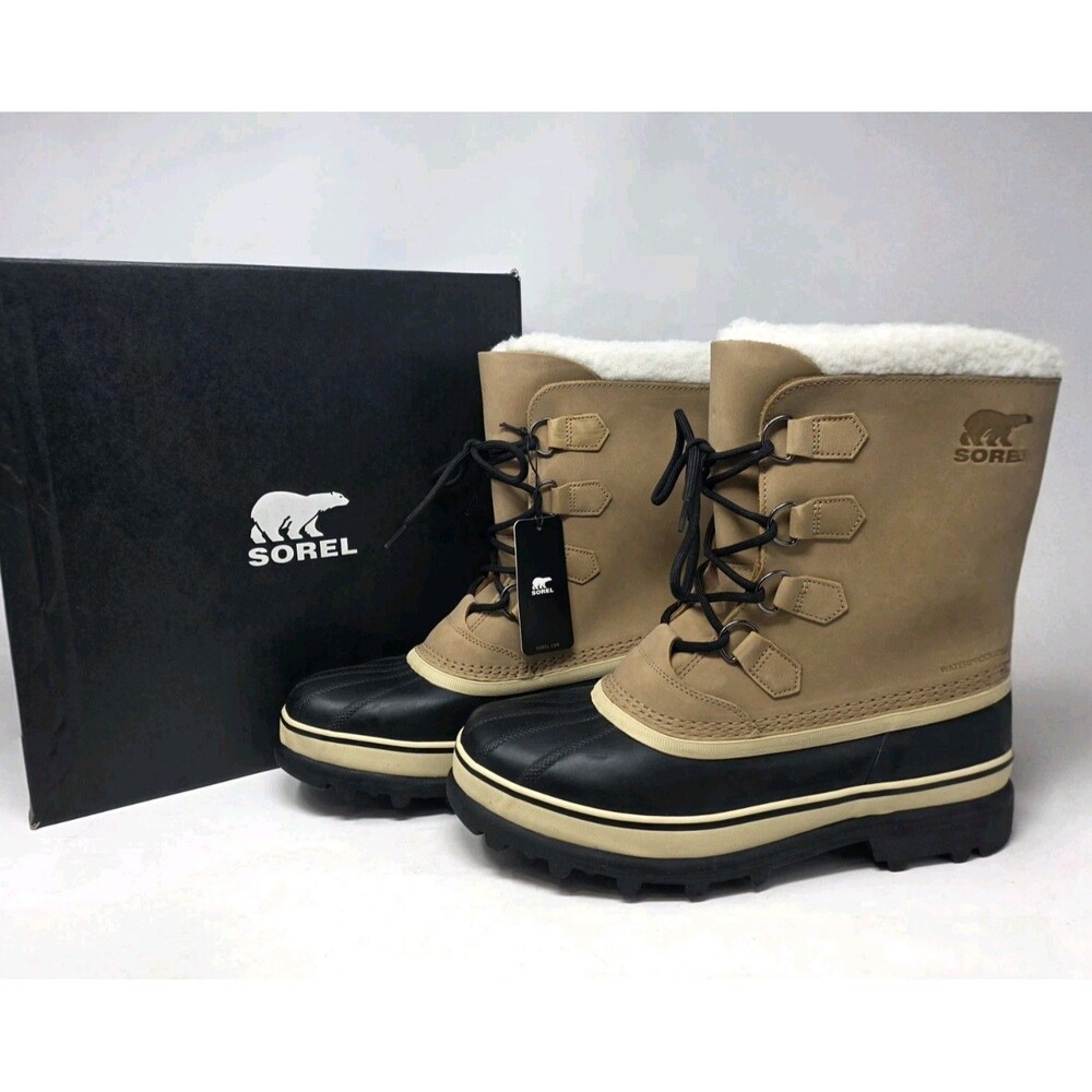 Sorel Caribou Men's Waterproof Nubuck Insulated Winter Boots NM1000 Buff Size 11